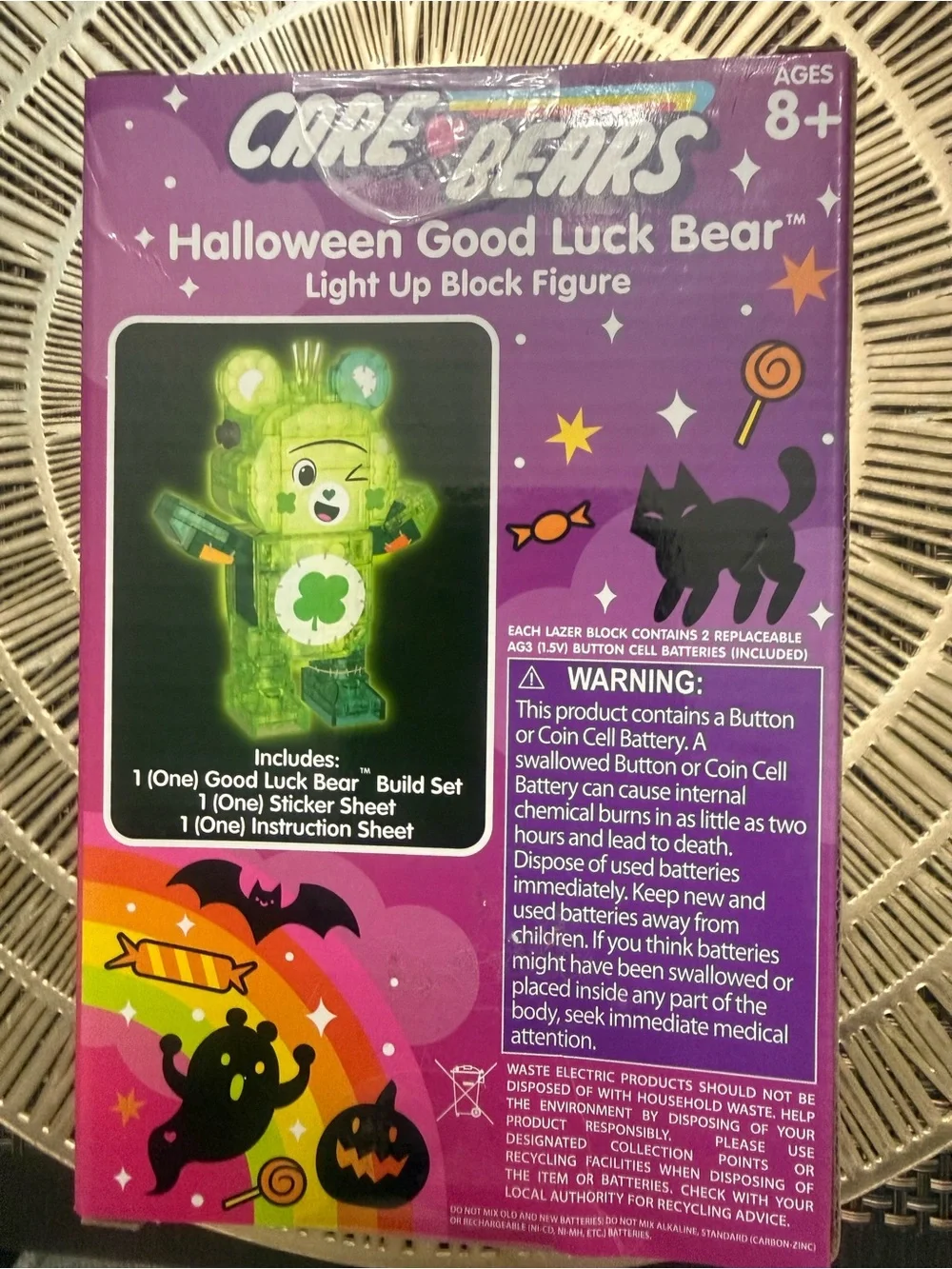 Care Bears Green Halloween Good Luck Bear Light-Up Block Figure